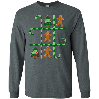 Christmas T-shirt Tic Tac Toe Board Game Dark Heather