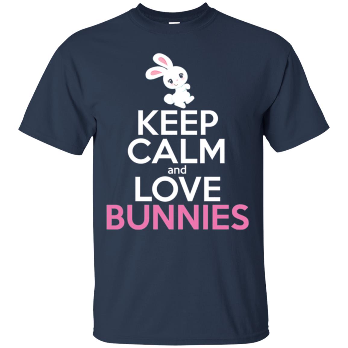Bunny T-shirt Keep Calm And Love Bunnies Navy