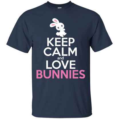 Bunny T-shirt Keep Calm And Love Bunnies Navy