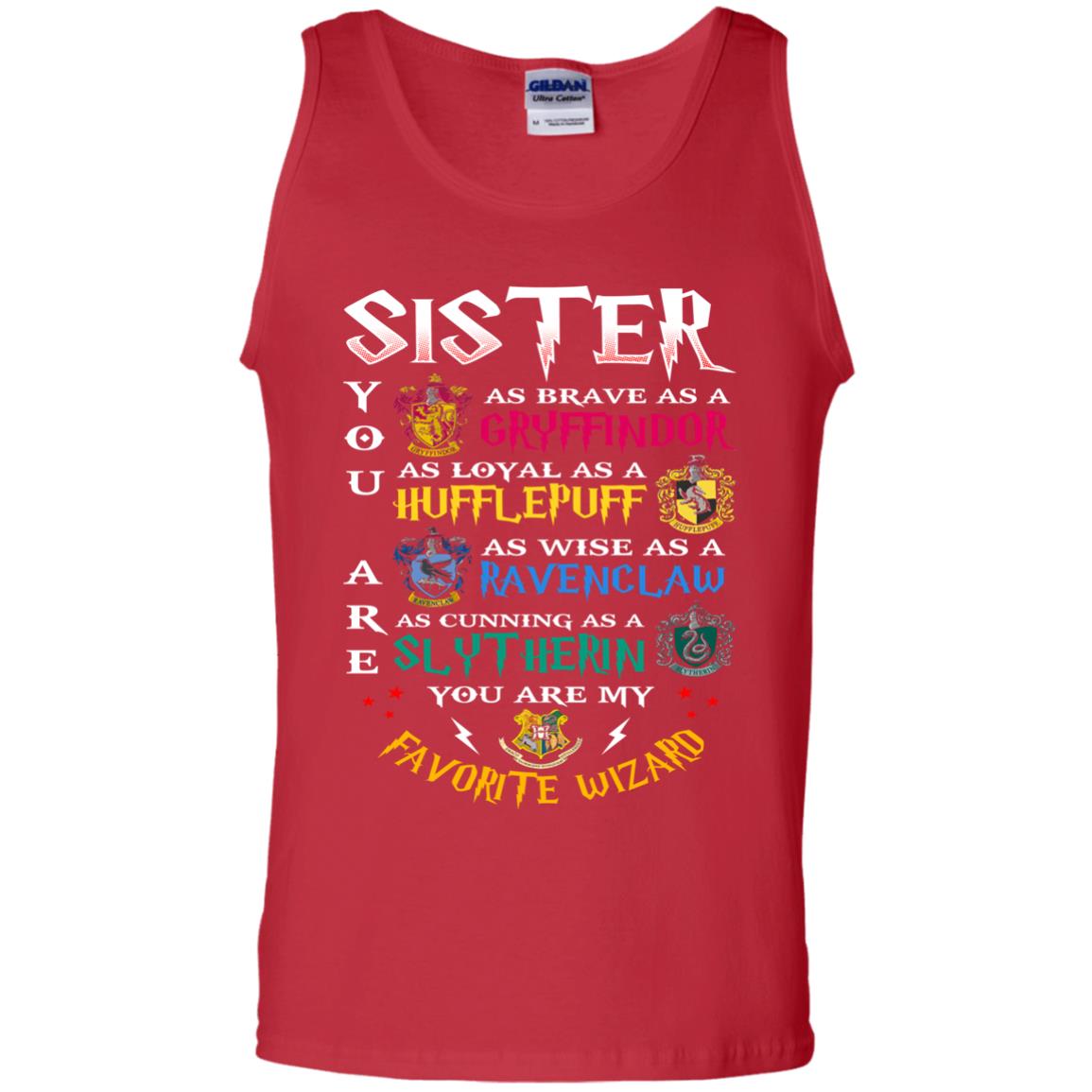 Sister My Favorite Wizard Harry Potter Fan T-shirtG220 Gildan 100% Cotton Tank Top