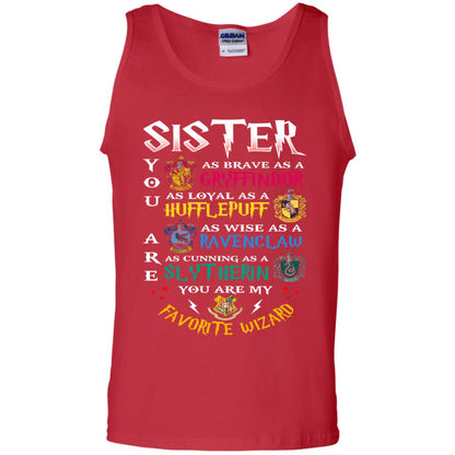 Sister My Favorite Wizard Harry Potter Fan T-shirtG220 Gildan 100% Cotton Tank Top