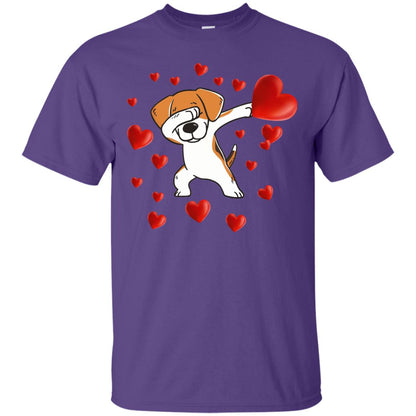Valentines Day T-shirt Dabbing Dog Purple