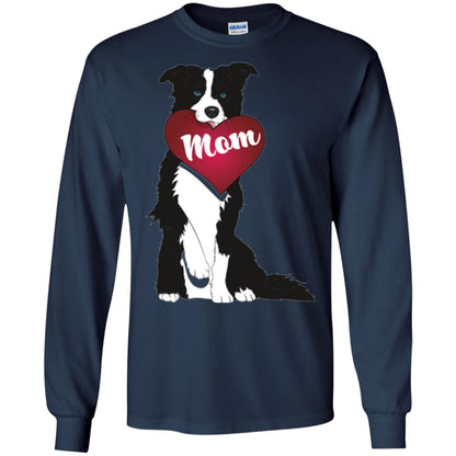 Dog Lover T-sshirt Border Collie Fetching Valentine Heart Navy