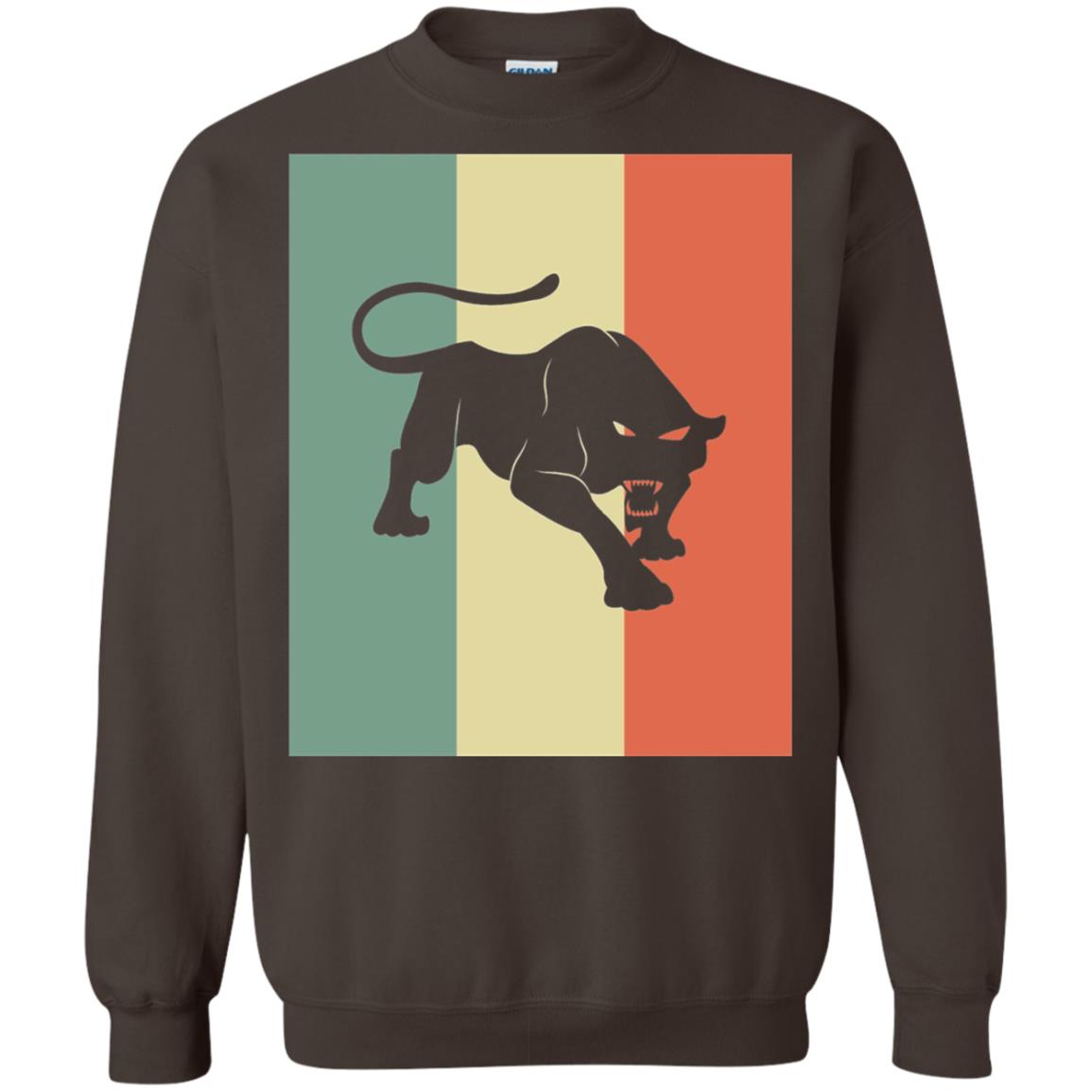 Black Panther Silhouette Gift Shirt Retro Vintage Classic Tee Dark Chocolate