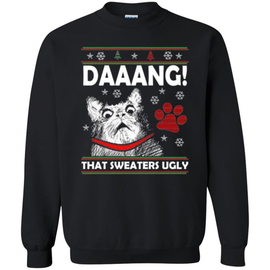 Christmas Cat T-shirt Daaang That Sweaters Ugly Black
