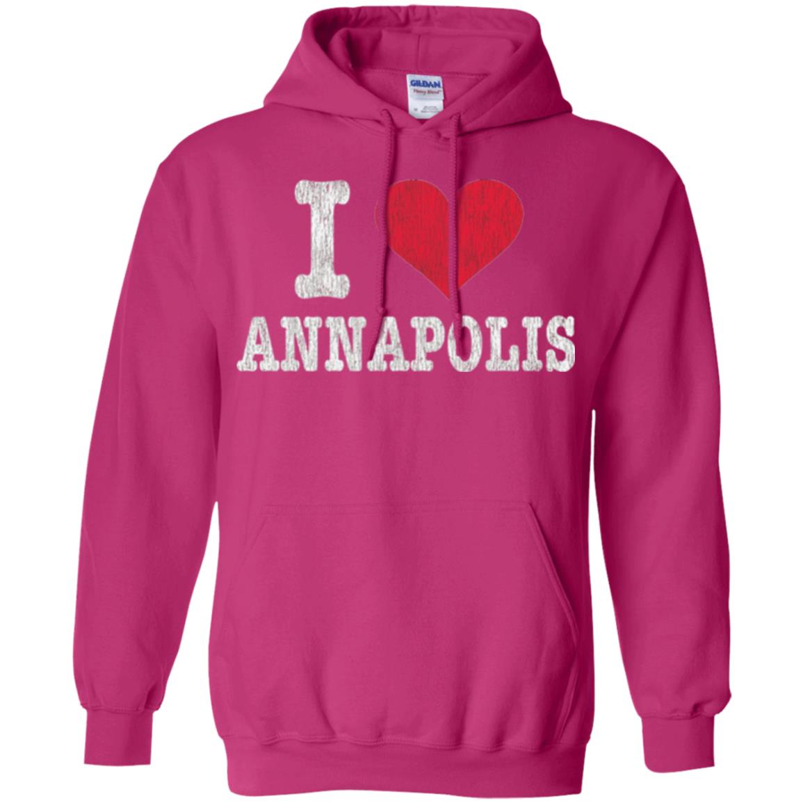 Distressed Retro I Love Annapolis T-shirt Heliconia