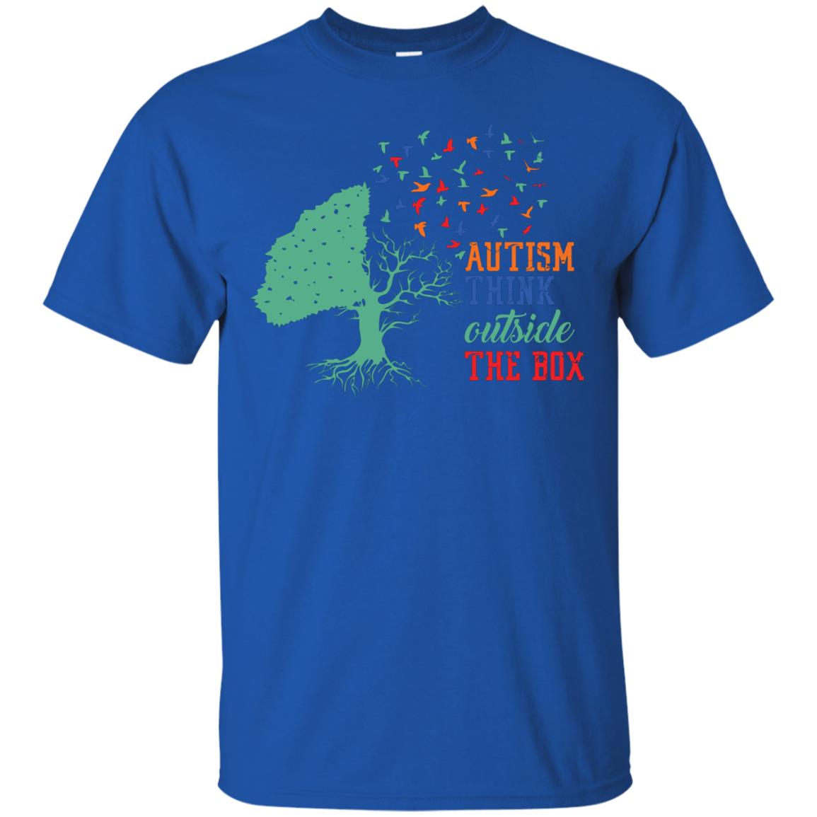 Autism Think Outside The Box Autism Awearness T-shirt Royal