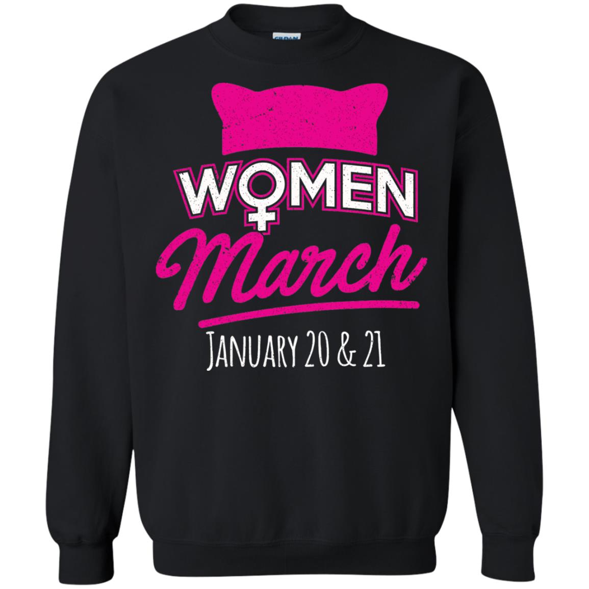 Women's Right T-shirt Women March January 2018 Pussycat Ears Hat Black