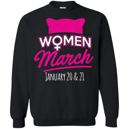 Women's Right T-shirt Women March January 2018 Pussycat Ears Hat Black