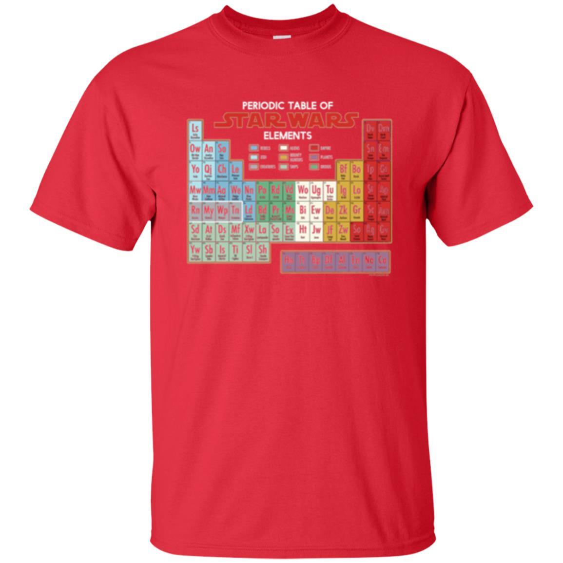 Film T-shirt Star Wars Periodic Table Of Elements Graphic Red
