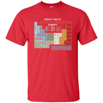Film T-shirt Star Wars Periodic Table Of Elements Graphic Red