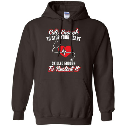 Cute Enough To Stop Your Heart Heart Disease T-shirt Dark Chocolate