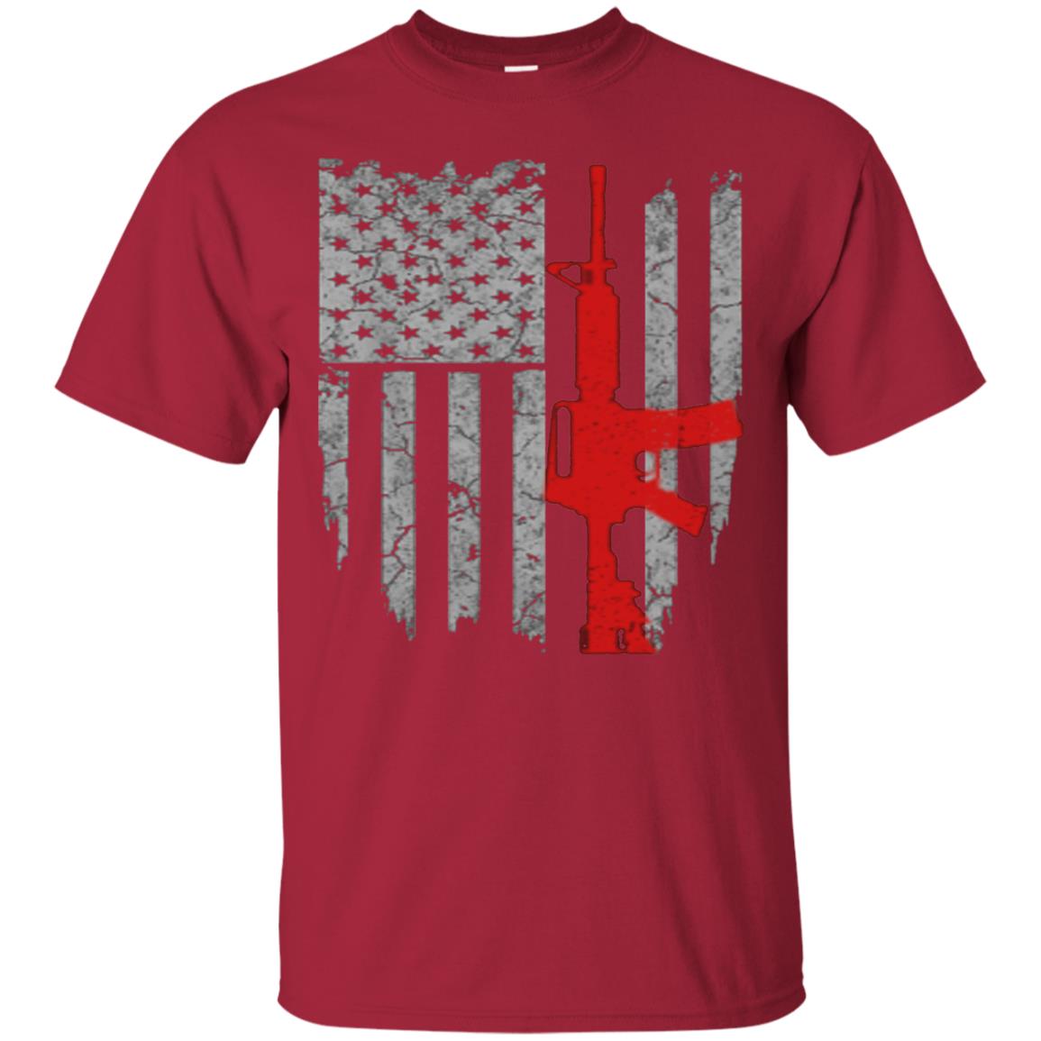 Hunting Lover T-shirt Gun Usa Flag Cardinal