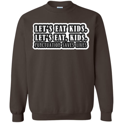 Lets Eat Kids Lets Eat, Kids Punctuation Save Lives Shirt Dark Chocolate