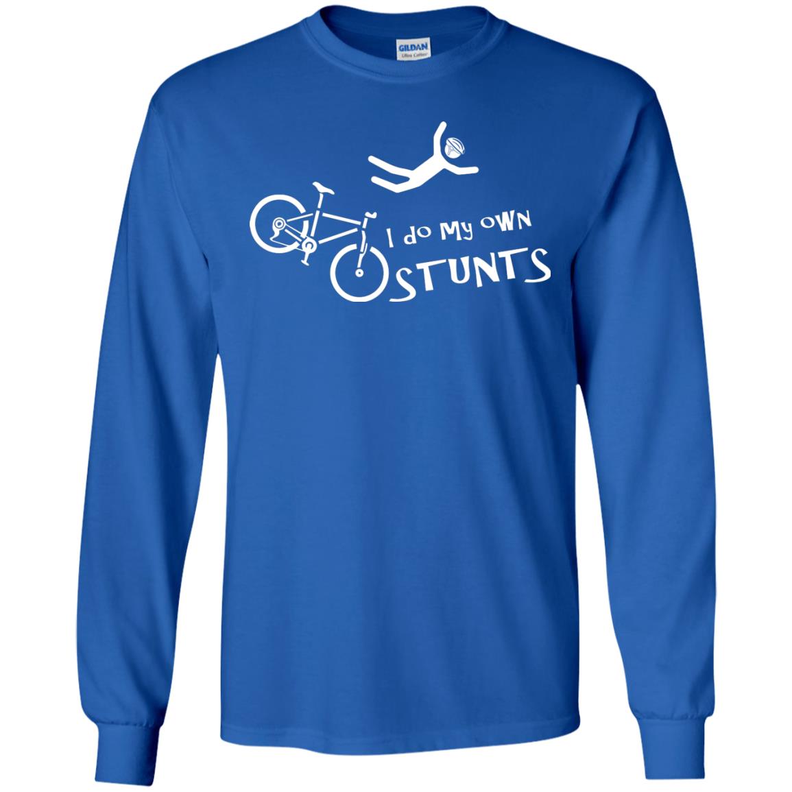 Biker T-shirt I Do My Own Stunts Royal