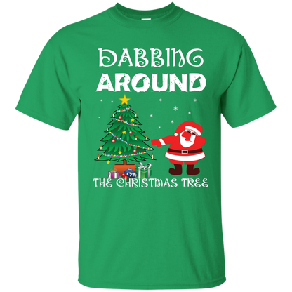 Christmas T-Shirt Dabbing Around The Christmas Tree Irish Green