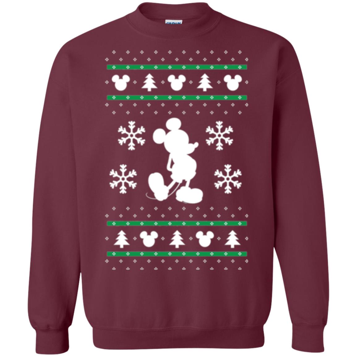 Christmas T-shirt Mickey Mouse Maroon