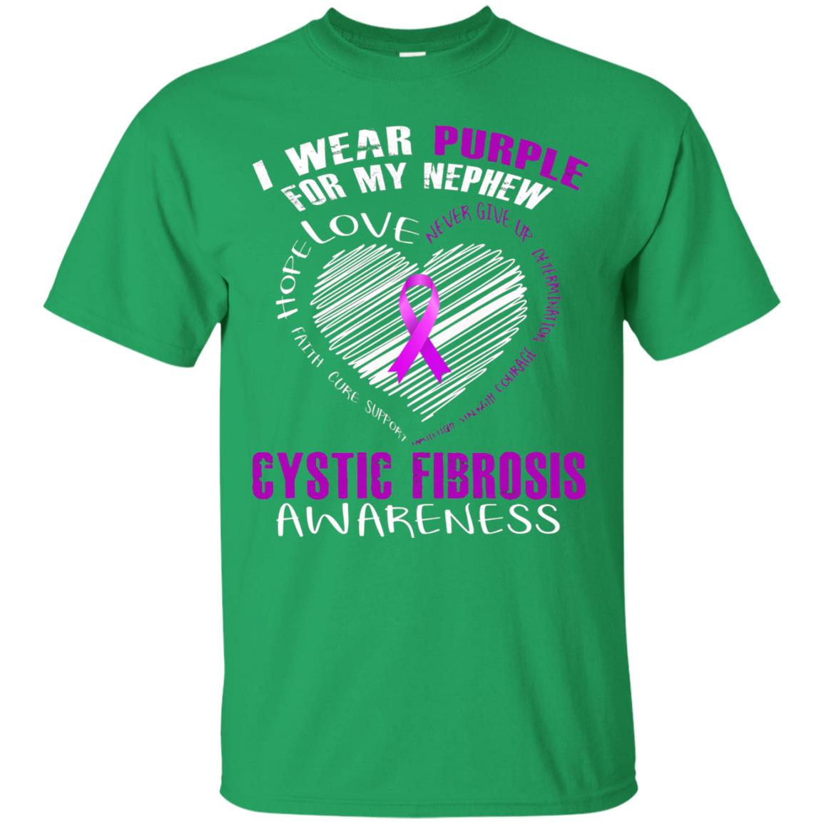 Cystic Fibrosis Awareness T-shirt I Wear Purple Irish Green