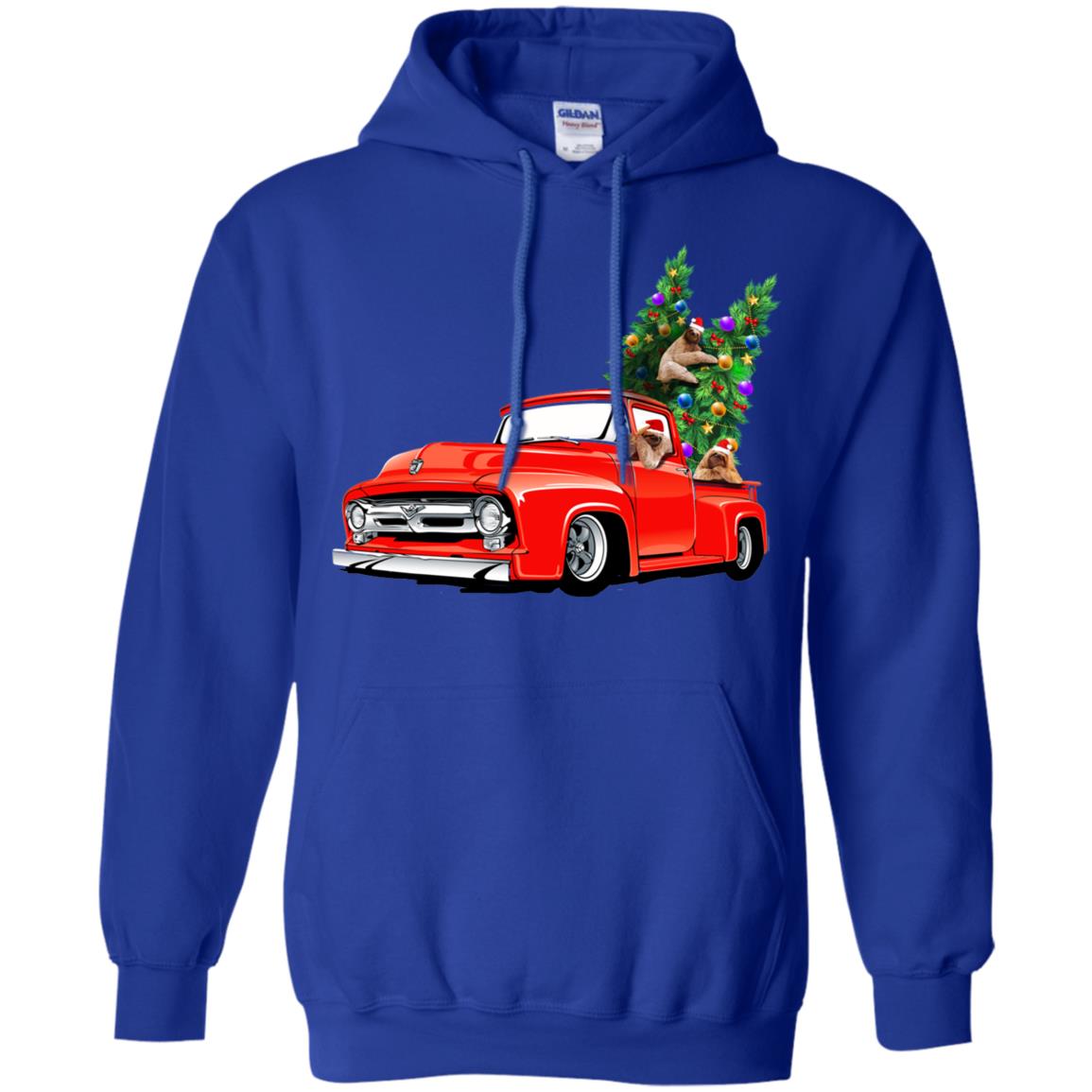 Christmas Tree And Sloths On Car X-mas Gift Shirt Royal