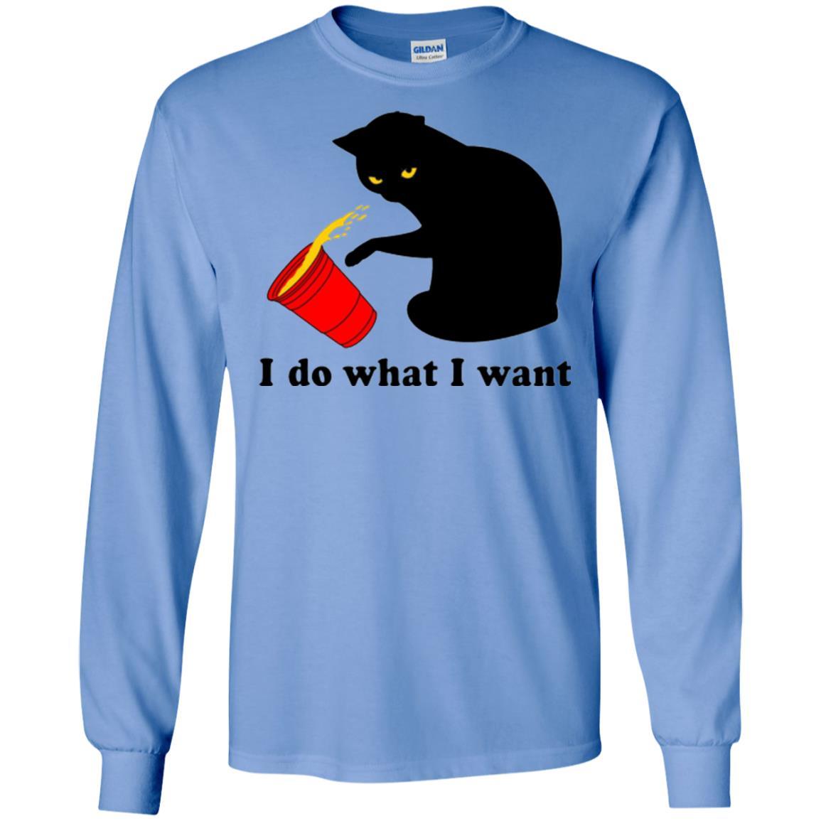 Cat Lover T-shirt I Do What I Want Carolina Blue