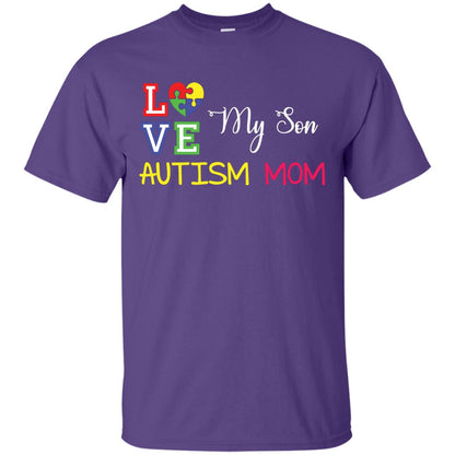 Love My Son Autism Mom Autism Awareness T-shirt Purple