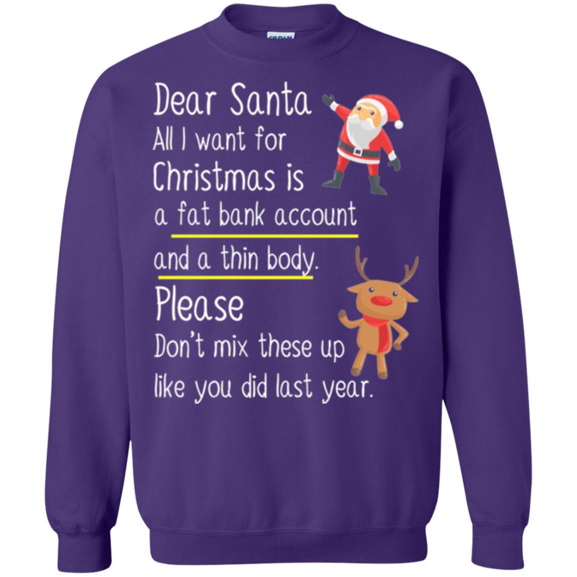 Christmas T-shirt Dear Santa All I Want For Christmas Purple