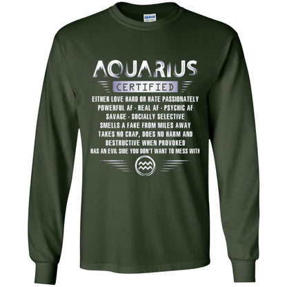 Aquarius Certified Either Love Hard T-shirt Forest Green