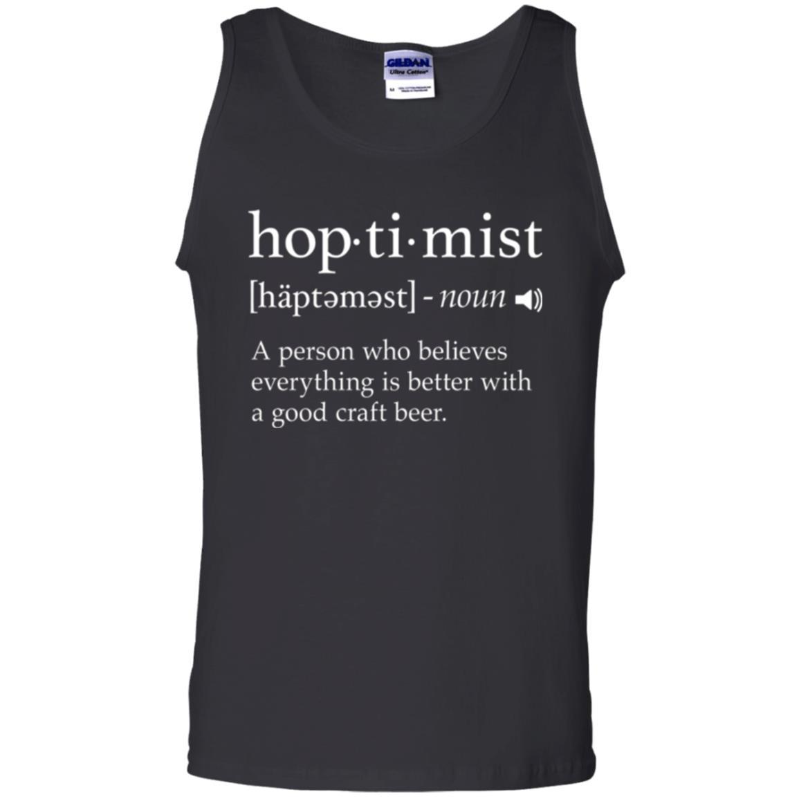 Beer Lover T-shirt Hoptimist Definition Black
