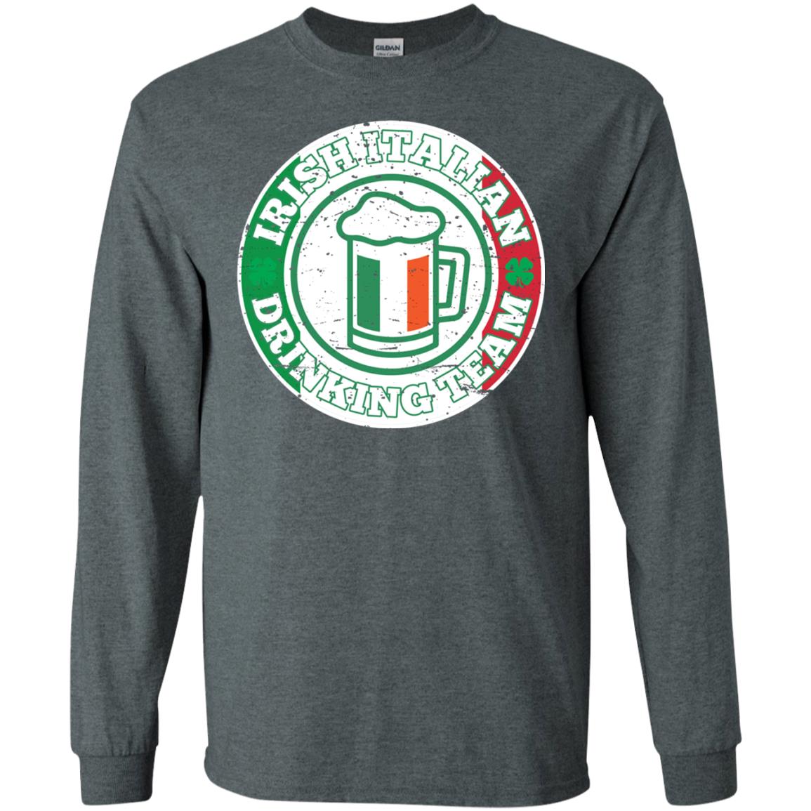 Irish Italian Drinking Team Italy Flag St Patrick_s Day T-shirt Dark Heather