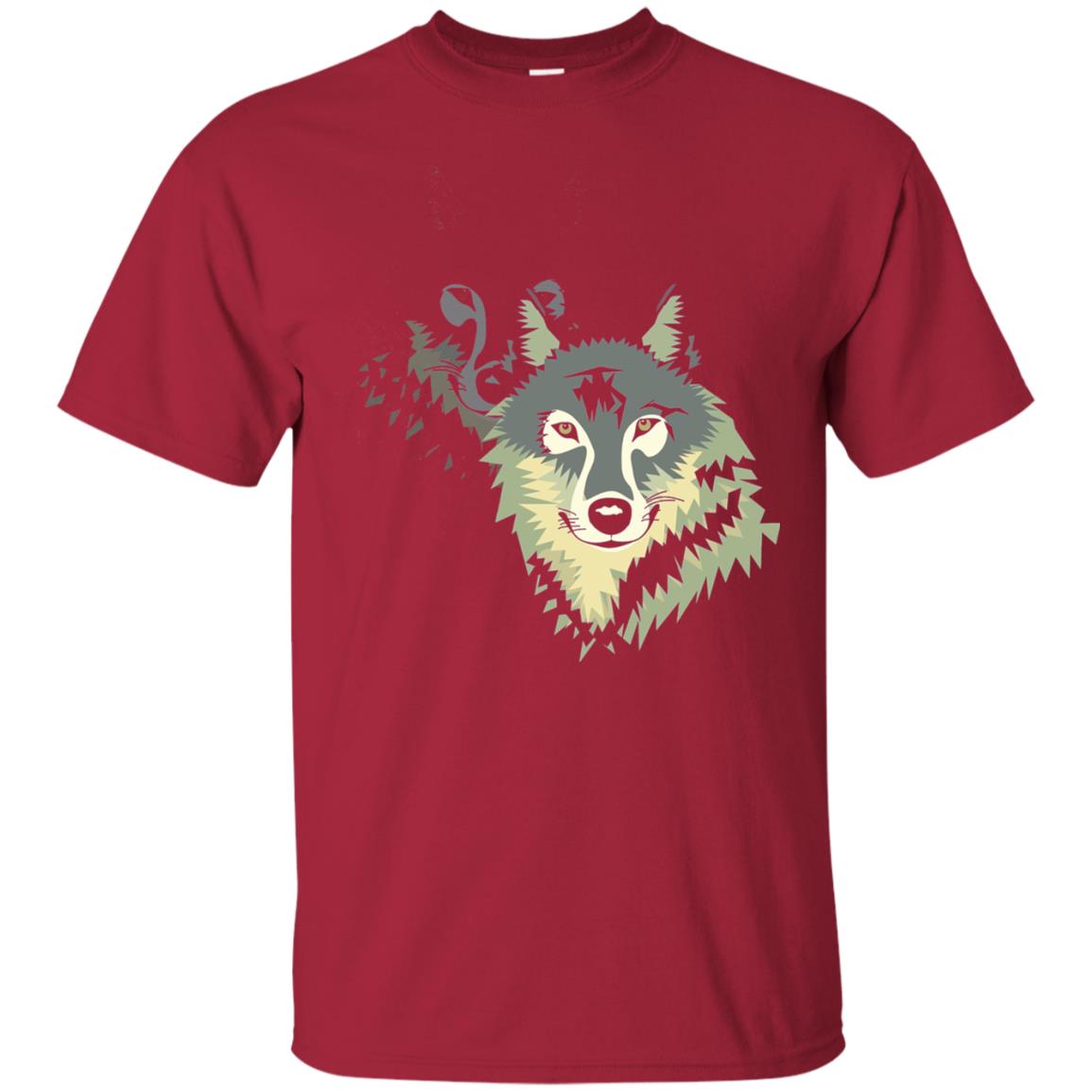 Wolf Pack Dog Painted Animal Lovers T-shirt Cardinal
