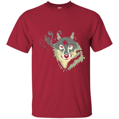 Wolf Pack Dog Painted Animal Lovers T-shirt Cardinal