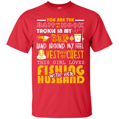Fishing Lover T-shirt This Girl Loves Fishing With Her Husband Red
