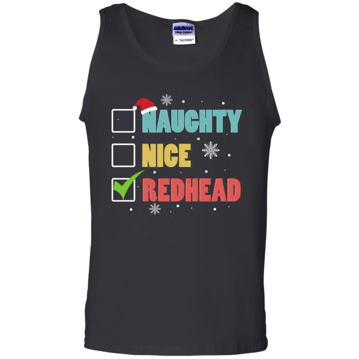 Nice Naughty Redhead X-mas List Gift Shirt Black