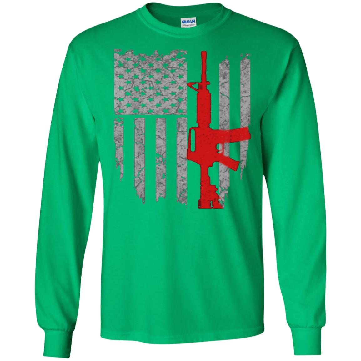 Hunting Lover T-shirt Gun Usa Flag Irish Green