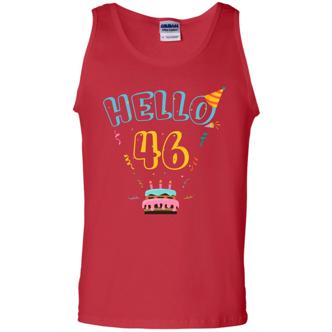 Hello 46 Forty Sixe 46th 1972s Birthday Gift Shirt Red