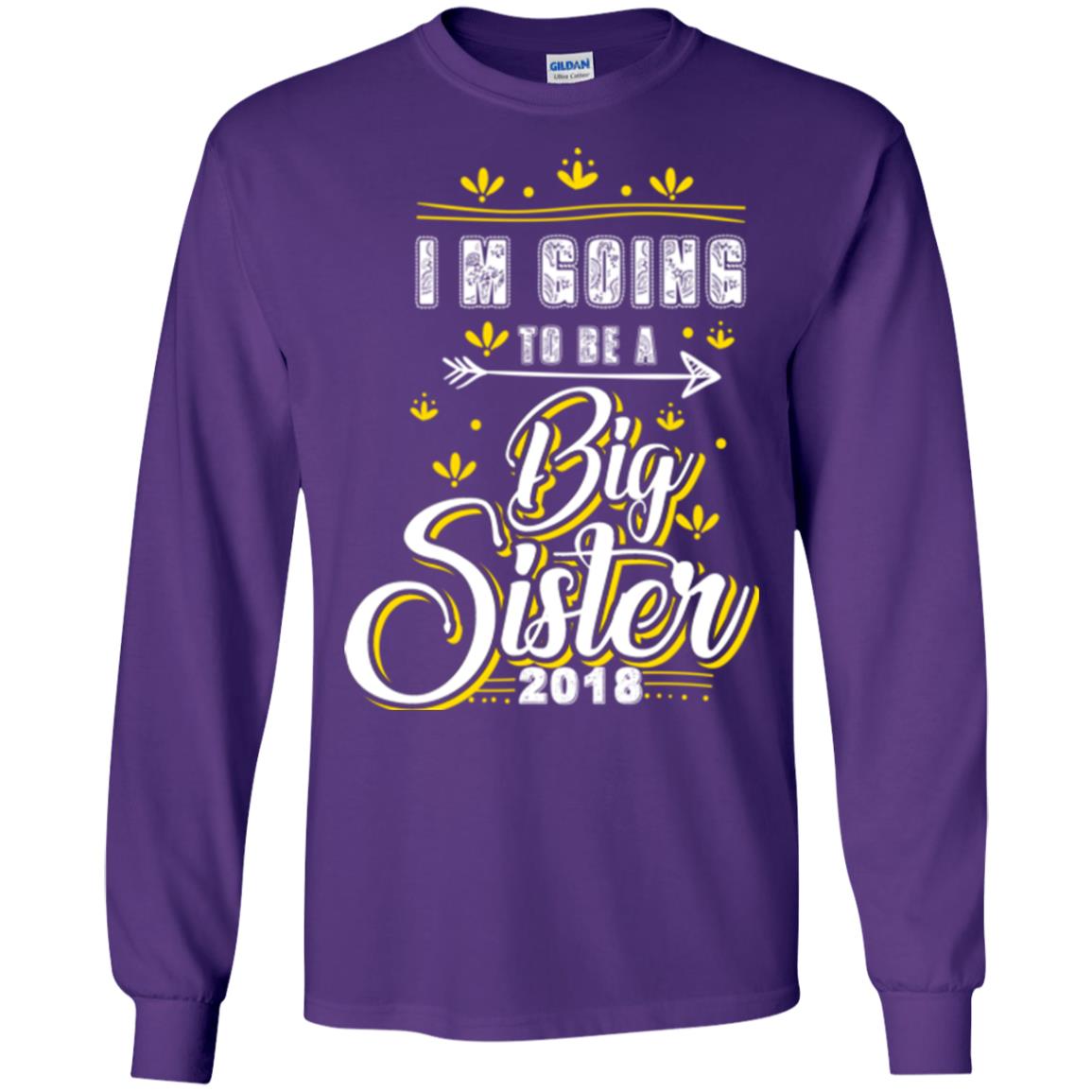 Family T-shirt I'm Going To Be A Big Sister 2018 Purple