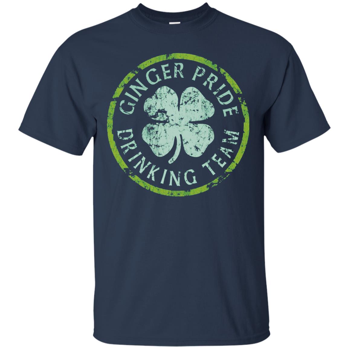 Funny Ginger Pride Drinking Team Irish T-shirt Navy
