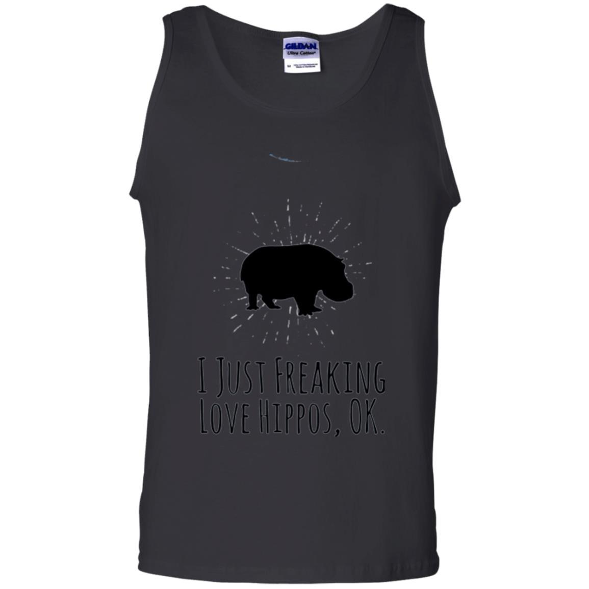 Hippo Lover T-shirt I Just Freaking Love Hippos Ok Black