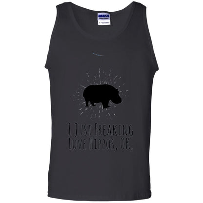 Hippo Lover T-shirt I Just Freaking Love Hippos Ok Black