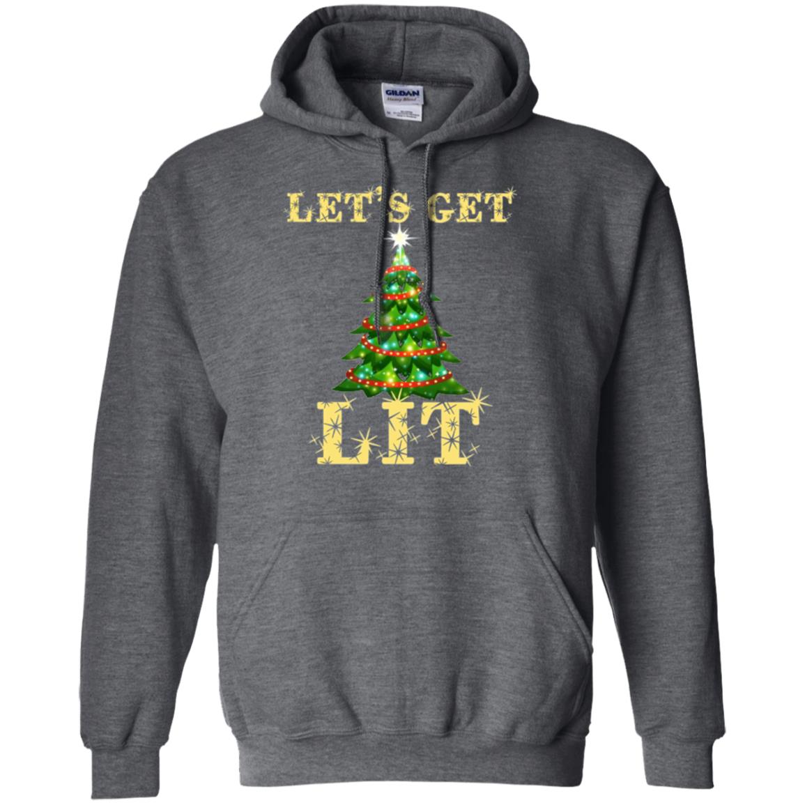 Christmas T-shirt Let_s Get Lit Dark Heather
