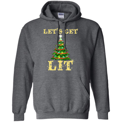 Christmas T-shirt Let_s Get Lit Dark Heather