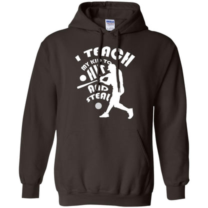 Baseball Lover T-shirt I Teach My Kid To Hit And Steal Dark Chocolate
