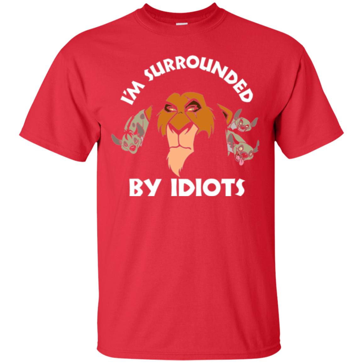 Disney Lion King T-shirt Scar Surrounded By Idiots Red