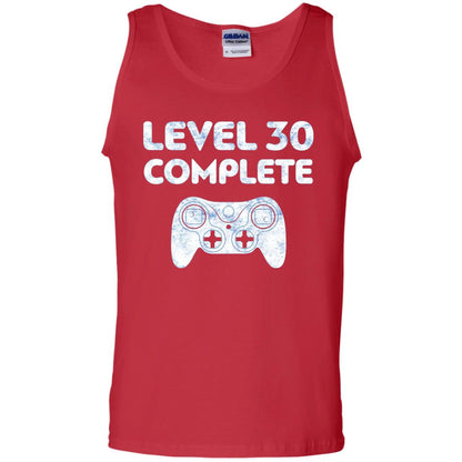 Level 30 Complete Video Gamer 30th Birthday Shirt Red