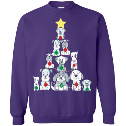 Dogs Lovers T-shirt Christmas Tree By Dogs Purple