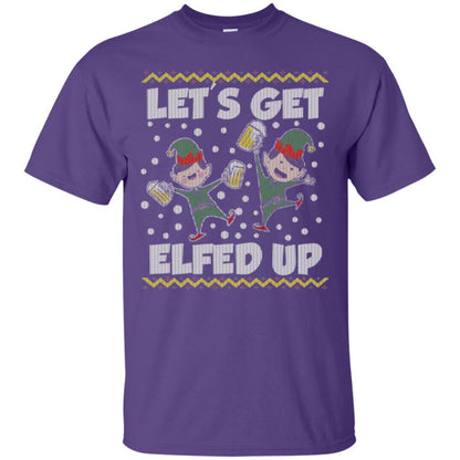 Christmas T-shirt Let's Get Elfed Up Purple