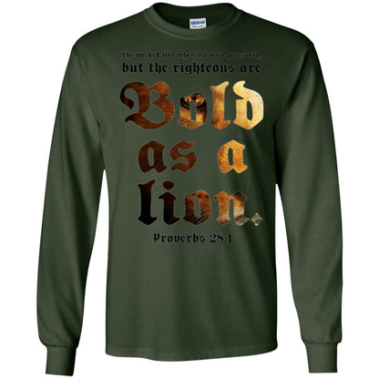 Christian T-shirt Bold As A Lion Forest Green