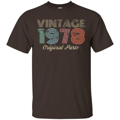 Vintage 1978 T-shirt Retro 70s 40th Birthday Dark Chocolate
