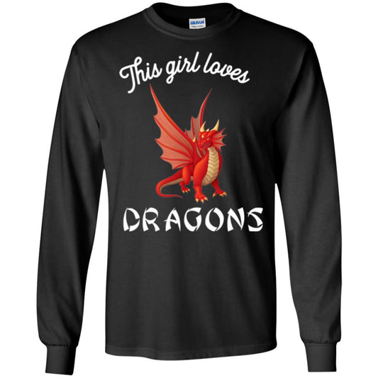Dragon Lover T-shirt This Girl Loves Dragonst-shirt Black