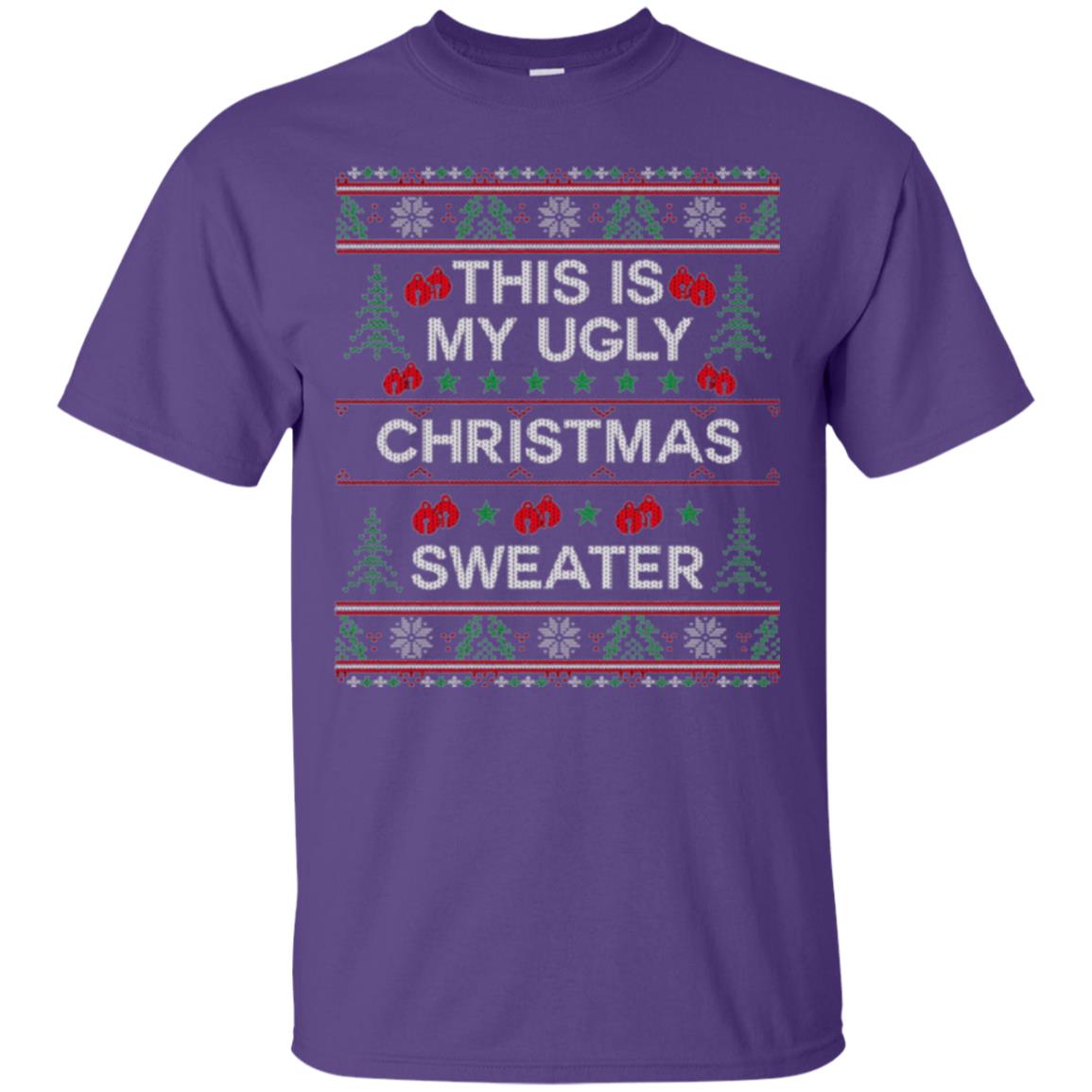 Christmas T-shirt This Is My Ugly Christmas Sweater Purple